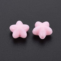 不透明なアクリルビーズ  スター  ピンク  10x10.5x6mm  穴：1.6mm  約1690個/500g&nbsp;MACR-S373-26-A09