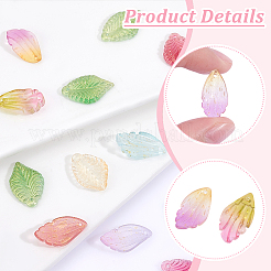 140Pcs 14 Color Autumn Theme Two Tone Spray Painted Glass Pendants&nbsp;GLAA-GA0001-84