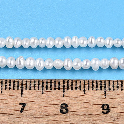 天然養殖淡水パールビーズ連売り  ポテト  乳白色  2~2.5x2~3x2~2.5mm  穴：0.4mm  約168~175個/連  14.80''（37.6センチメートル）&nbsp;PEAR-N016-02A