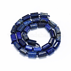 天然石ラピスラズリビーズ連売り  染め  直方体の  11~13x6~8x6~8mm  穴：0.7mm  約28~31個/連  15.94''~16.93''（40.5~43センチメートル）&nbsp;G-O170-100