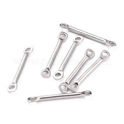変色しにくい201ステンレススチールリンクコネクター  バーリンク  ステンレス鋼色  15x1.3x1mm  穴：1.2mm&nbsp;STAS-B011-01B-P