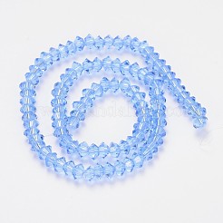 Faceted Bicone Transparent Glass Bead Strands&nbsp;GLAA-J082-A08