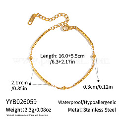 304 Stainless Steel Textured Curved Tube Link Chain Bracelets for Women&nbsp;QF6851