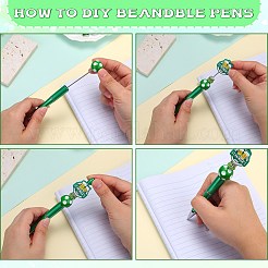 DIY Saint Patrick's Day Clover Silicone Beadable Pen Making Kits&nbsp;DIY-SZ0010-03
