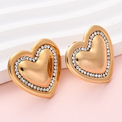 304 Stainless Steel Rhinestone Stud Earrings&nbsp;EJEW-K311-02G
