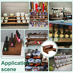 2-Tier Pine Wood Display Riser Stands for Cosmetic&nbsp;DJEW-WH0816-004A
