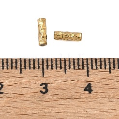 304ステンレスチューブビーズ  イオンプレーティング（ip）  テクスチャードチューブ  ゴールドカラー  6x2mm  穴：0.9mm&nbsp;STAS-Z192-07G-02