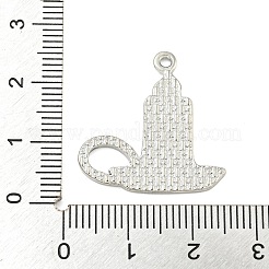 ハロウィンテーマアロイエナメルペンダント  プラチナ  ろうそく  24x23x2mm  穴：1.6mm&nbsp;ENAM-M221-02P-04