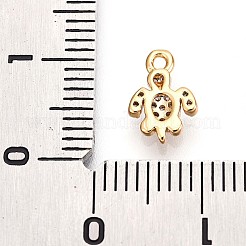 Brass Micro Pave Clear Cubic Zirconia Pendants&nbsp;KK-T075-51G