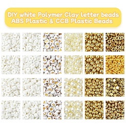 DIY ポリマー粘土 & ABS プラスチック & CCB プラスチック ビーズ ブレスレット作成キット  混合図形  ミックスカラー  6x1mm  穴：2mm  56グラム&nbsp;DIY-FS0007-72