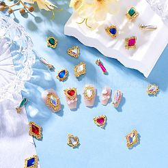 24Pcs 24 Styles Alloy Glass Cabochons&nbsp;MRMJ-TA0001-38
