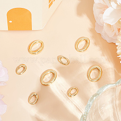 8Pcs 2 Styles Rack Plating Brass Spring Gate Rings&nbsp;KK-BBC0014-15