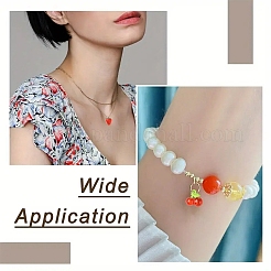30個3スタイル透明アクリルパーツ  イチゴ/リンゴ/チェリー  レッド  18~20x13.5~19.5x13.5~19.5mm  穴：1.6~3mm  10個/スタイル&nbsp;OACR-YW0003-48