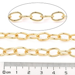 酸化アルミニウム ケーブル チェーン  溶接されていない  スプールで  ゴールドカラー  11x8x1.8mm  約82.02フィート（25m）/ロール&nbsp;CHA-D001-02G