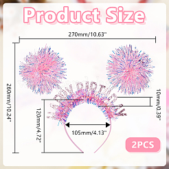 プラスチックヘアバンド  女性用ヘアバンド  ピンク  260x270x10mm  内径：120x105mm&nbsp;OHAR-WH0042-02A
