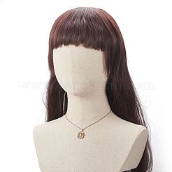 カラフルなキュービック ジルコニア オーバル、聖母マリア ペンダント ネックレス  女性用304ステンレスジュエリー  ゴールドカラー  15.83インチ（40.2cm）&nbsp;NJEW-JN04207