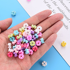 不透明なアクリルビーズ  染め  ABカラー  花  ミックスカラー  9x5.5mm  穴：1.6mm  約2170個/500g&nbsp;TACR-S153-38I