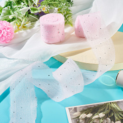 2Rolls Polyester Hot-fix Rhinestone Raw Edges Ribbon&nbsp;OCOR-TA0003-95E
