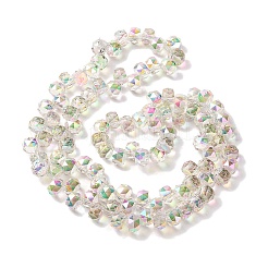 Half Rainbow Plated Electroplate Beads Strands&nbsp;EGLA-H104-09A-HR01