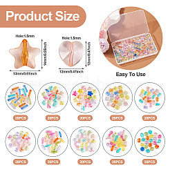 200Pcs 10 Styles Transparent Acrylic Beads&nbsp;TACR-TA0001-28