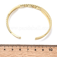 Brass Double Line Textured Cuff Bangles for Women&nbsp;KK-CBACA61-03G