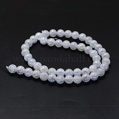 Electroplated Natural Crackle Quartz Crystal Beads Strands&nbsp;G-K285-08-6mm
