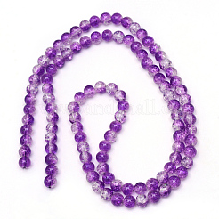 Baking Paint Crackle Glass Bead Strands&nbsp;CCG-S001-10mm-14