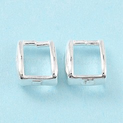 925スターリングシルバーアイスピック・ピン・ベイル  長方形  銀  8x6x3mm  内径：4x6mm  ピン：0.8mm&nbsp;STER-Z001-016A-S