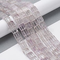 天然石アメジストビーズ連売り  正方形  9.5~10x9~10x5mm  穴：1mm  約40個/連  15.75インチ（40cm）&nbsp;G-C110-A01-01