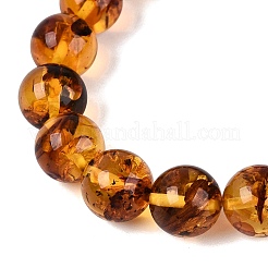 Natural Amber Beaded Stretch Bracelets&nbsp;BJEW-N041-08B