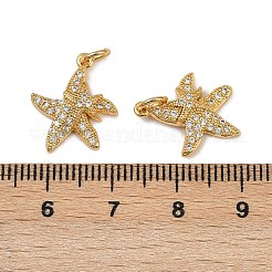 Brass Micro Pave Cubic Zirconia Pendants&nbsp;KK-I358-065G-01