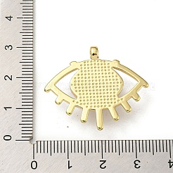 18KGP本金メッキ真鍮チャーム  アクリルと  ナザールボンジュウのチャーム  薄緑  26x31x7mm  穴：2.5mm&nbsp;KK-L209-004G-02