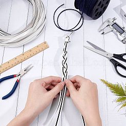 プラスチックの模造籐籐  立体織り素材  DIY家具編み用  フラット  ホワイト  7x0.8mm  70 M /バンドル&nbsp;KY-WH0020-83