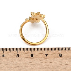 304 Stainless Steel Micro Pave Cubic Zirconia Cuff Rings with Rhinestone&nbsp;RJEW-V008-01G-02