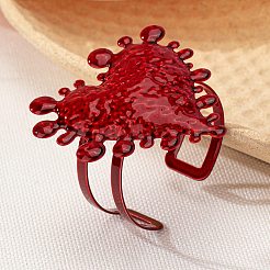 ベーキングペイント合金ペンダントネックレス＆スタッドピアス＆リング＆バングル  ハート  暗赤色  15.75インチ（40cm）&nbsp;WGD946B-05