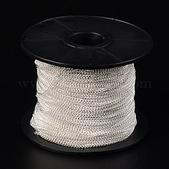 アイアン製ツイストチェーン  溶接されていない  銀色のメッキ  スプールで  サイズ：チェーン：約3.7×長  2.5 mm幅  厚さ0.7mm  100 m /ロール&nbsp;CH-TM0.5-S