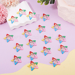 20Pcs Iron Enamel Snap Hair Clips for Girls&nbsp;PHAR-TADJ0001-09