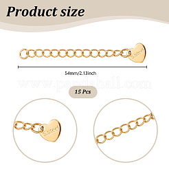 15Pcs 304 Stainless Steel Curb Chain Extender&nbsp;STAS-UN0061-44