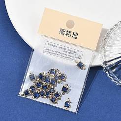 SHEGRACE Brass Pave Cubic Zirconia Square Connector Charms&nbsp;XGRQ2O860-440C-G