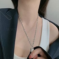 ロック304ステンレススチールペンダントケーブルペンダントネックレス  変色しない  ステンレス鋼色  19.69インチ（50cm）&nbsp;FS-WGE7469-02