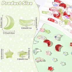 100Pcs 2 Styles Transparent Spray Painted Glass Beads&nbsp;GLAA-YW0005-14A