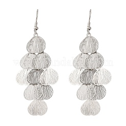 430 Stainless Steel Heart Dangle Earrings&nbsp;EJEW-A137-09P
