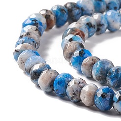 Dyed Natural Sesame Jasper/Kiwi Jasper Rondelle Beads Strands&nbsp;G-E316-A02