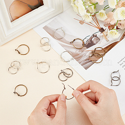 16 Pairs 4 Style Brass Hoop Earrings&nbsp;KK-CA0001-80