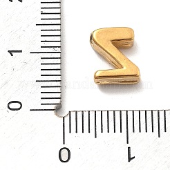イオンプレーティング（IP）304ステンレススチールチャーム  レターチャーム  18KGP本金メッキ  文字Z  9.5x7.5x3mm  穴：1.6mm&nbsp;STAS-R138-07G-Z