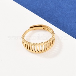 女性用304ステンレススチールカフオープンリング  ゴールドカラー  9mm  内径：18mm&nbsp;RJEW-H255-01G-09