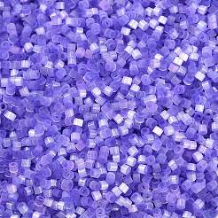 模造猫目ガラスシードビーズ  染め  シリンダー  ミディアムスレートブルー  1.6x1.3mm  穴：0.8mm  約60000個/ポンド&nbsp;SEED-H003-03U