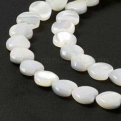 天然トロチッドシェル/トロカスシェルビーズ連売り  ハート  貝殻色  7.5~8x7.5x3mm  穴：0.6mm  約49個/連  15.08~15.16（38.3~38.5センチメートル）&nbsp;SHEL-F003-09