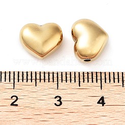 304ステンレススチールチャーム  ハートチャーム  14KGP本金メッキ  8.5x10x5.5mm  穴：1.2mm&nbsp;STAS-L022-285G-B