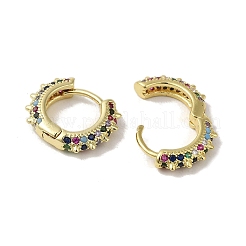 Rack Plating Brass Micro Pave Cubic Zirconia Huggie Hoop Earrings for Women&nbsp;EJEW-C097-24G-01